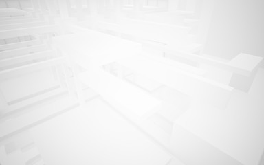 Fototapeta premium Abstract white interior highlights future. Architectural background. 3D illustration and rendering
