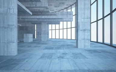 Empty dark abstract concrete room interior. 3D illustration. 3D rendering.