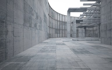 Empty dark abstract concrete room interior. 3D illustration. 3D rendering.