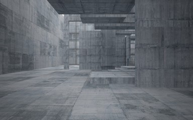 Fototapeta na wymiar Empty dark abstract concrete room interior. 3D illustration. 3D rendering.
