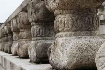 Obraz premium Stone carved columns to support the railing