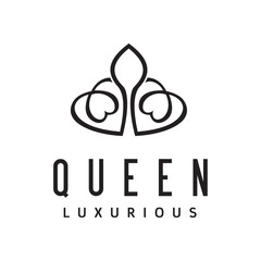 Queen or Princess Crown / Royal logo design inspiration - Vector