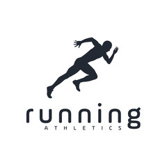 Fototapeta na wymiar Running Man silhouette Logo Designs, Marathon logo template, running club or sports club - Vector