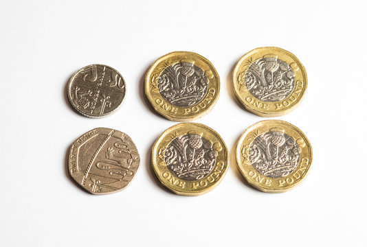 British money coins, 4.25 is the 2019 rise in UK state pension