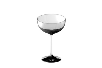 3D illustration of coupe sparkling wine glass isolated on white - drinking glass render