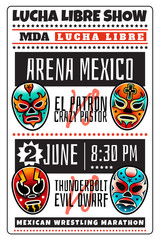 Lucha libre luchador wrestling show masks poster