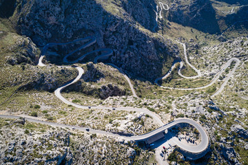 Sa Calobra Road, one of the most scenic and spectacular roads in the world, Mallorca island, Spain