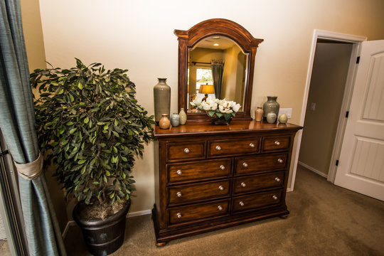 Wooden Chest Of Drawers In Bedroom