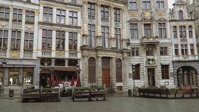 Brussels, Belgium Grand Place historic buildings facade day view.
Grand Square or Grote Markt central square, with buildings L Etoile, Le Cygne, L Arbre d or, La Rose, Le Mont Thabor.
