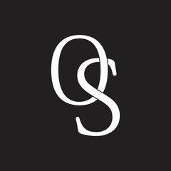 letters os linked simple logo vector