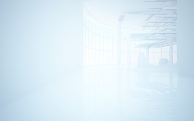 White smooth abstract architectural background. 3D illustration and rendering