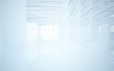 White smooth abstract architectural background. 3D illustration and rendering