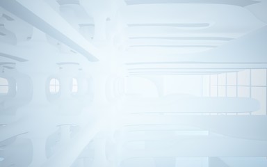 White smooth abstract architectural background. 3D illustration and rendering
