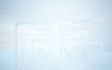 White smooth abstract architectural background. 3D illustration and rendering