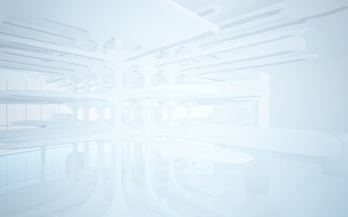 Obraz premium White smooth abstract architectural background. 3D illustration and rendering