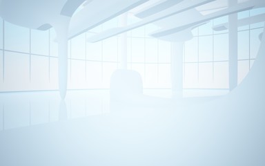 White smooth abstract architectural background. 3D illustration and rendering