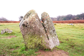 One of the ancient rocks of Birkrigg stone circle in Cumbria
