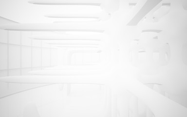 White smooth abstract architectural background. 3D illustration and rendering