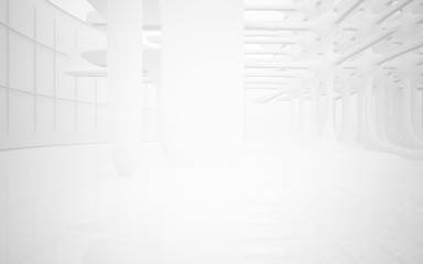 White smooth abstract architectural background. 3D illustration and rendering