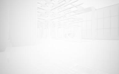 White smooth abstract architectural background. 3D illustration and rendering
