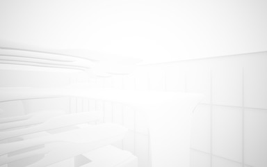 White smooth abstract architectural background. 3D illustration and rendering