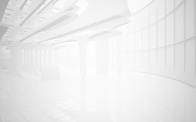 White smooth abstract architectural background. 3D illustration and rendering