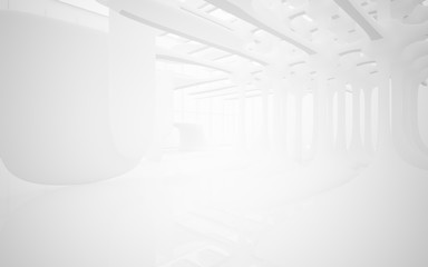 White smooth abstract architectural background. 3D illustration and rendering