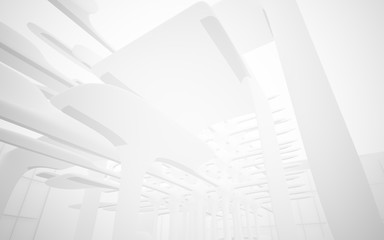 White smooth abstract architectural background. 3D illustration and rendering