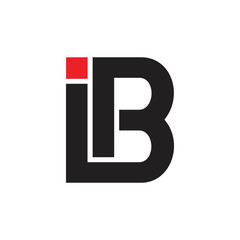 letters ib simple geometric logo vector