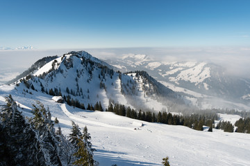 Fototapeta na wymiar Schneeschuhwanderung am Hochgrat
