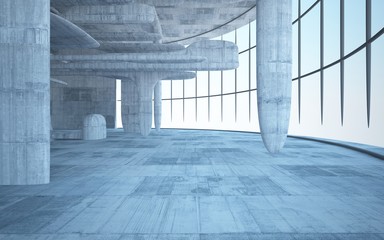 Empty dark abstract concrete smooth interior . Architectural background. 3D illustration and rendering