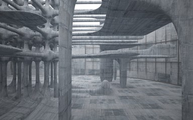 Empty dark abstract concrete smooth interior . Architectural background. 3D illustration and rendering