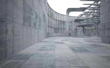 Empty dark abstract concrete smooth interior . Architectural background. 3D illustration and rendering