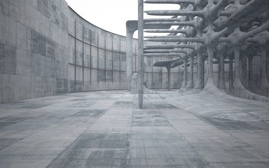 Empty dark abstract concrete smooth interior . Architectural background. 3D illustration and rendering