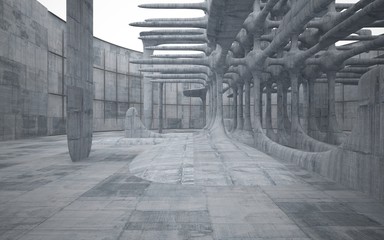 Empty dark abstract concrete smooth interior . Architectural background. 3D illustration and rendering