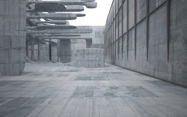 Empty dark abstract concrete smooth interior . Architectural background. 3D illustration and rendering