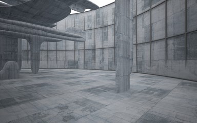 Empty dark abstract concrete smooth interior . Architectural background. 3D illustration and rendering