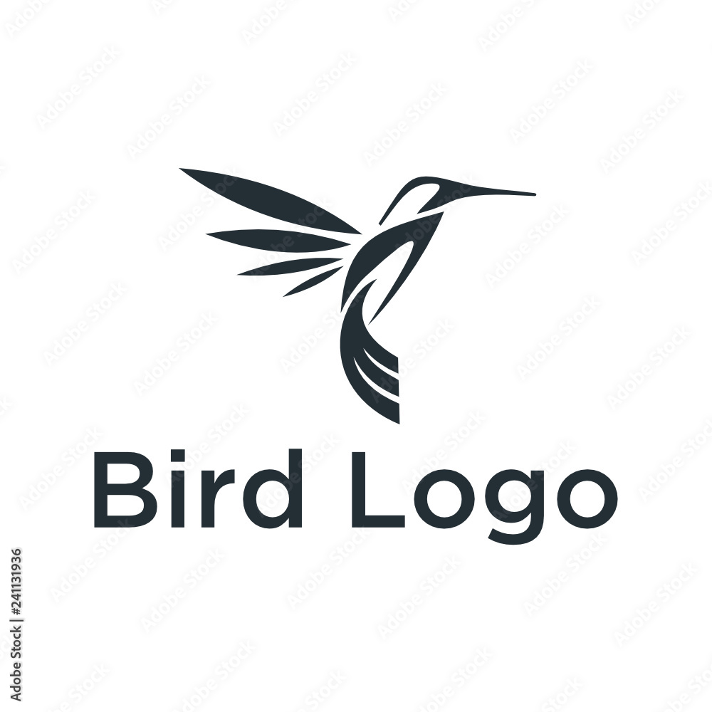 Poster abstract simple bird with minimalist style logo for your business - vector