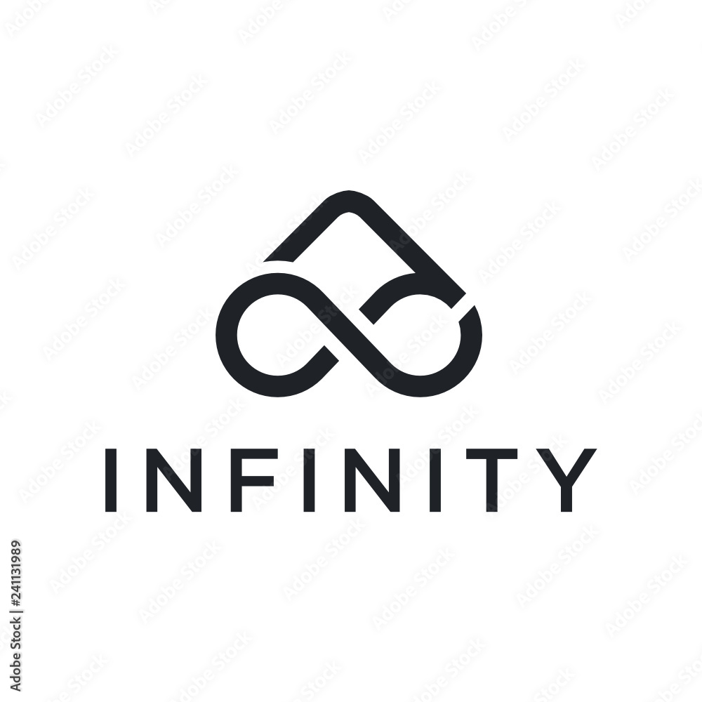 Aufkleber combination of figure 8. abstract vector logo design template. creative infinity concept icon - vect