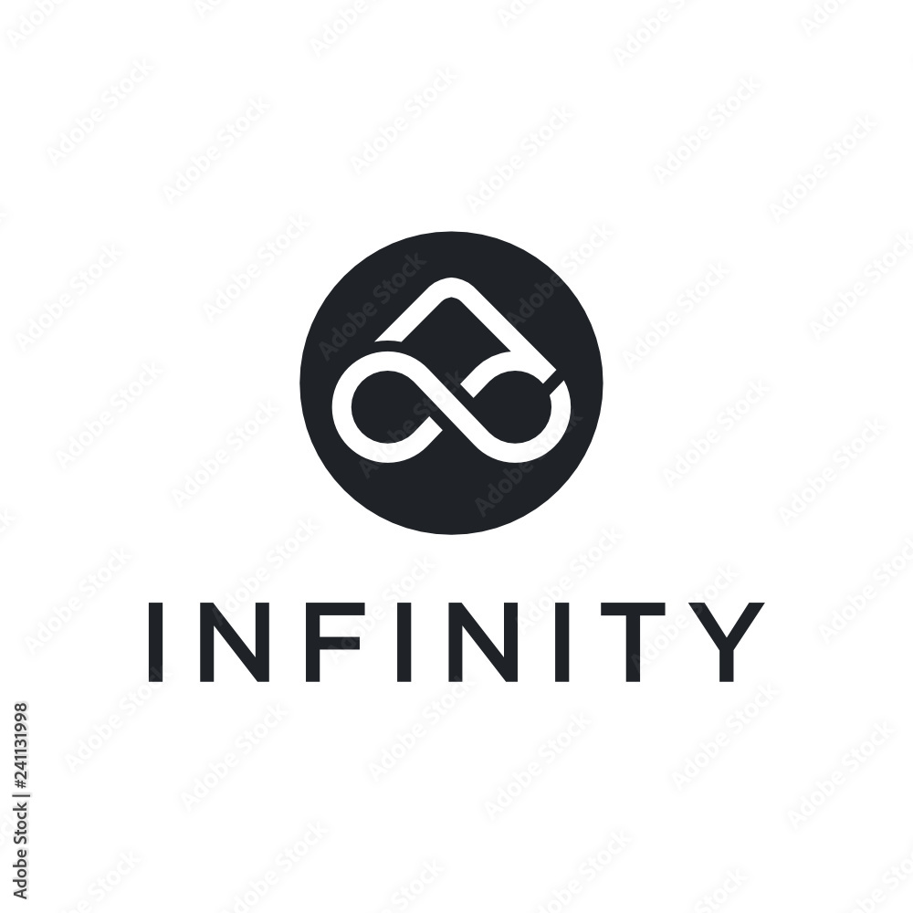 Poster combination of figure 8. abstract vector logo design template. creative infinity concept icon - vect
