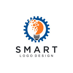 Smart Logo Concept Vector. Lightbulb Icon Design and business card template - Vector