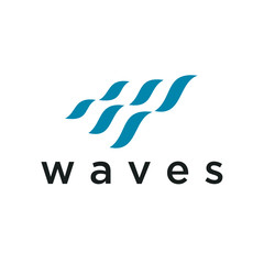 Abstract premium linear vector logotype. Motion wave flow logo symbol. - Vector