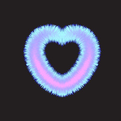  realistic neon heart isolated for decoration on Valentine's day
