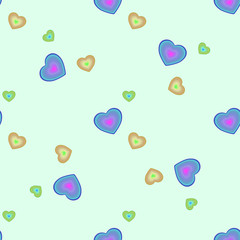 l seamless pattern with color heart for decoration on Valentine's day