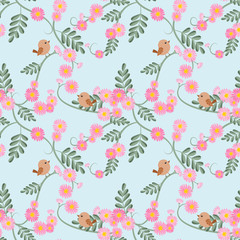 seamless pattern pink flower