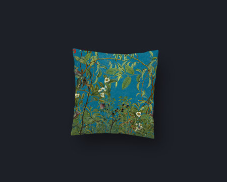 Motifs Feuillage botanique Vintage bleu - Coussin