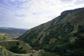 Fototapeta na wymiar The scenic cliffs from Kula, Turkey