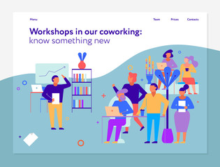 Workshops In Coworking Page Design