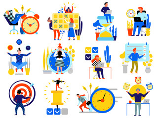 Fototapeta premium Time Management Icons Set