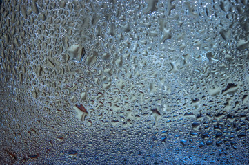 Water droplets on glass